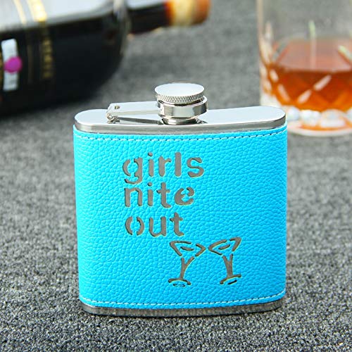 HXYIYG Flasque Couleur Rose ou Bleue « Fille Nite » Flacon de Liqueur, Flasque en Acier Inoxydable 6 oz Flasque Alcool (Color : Blue Girl) Cover