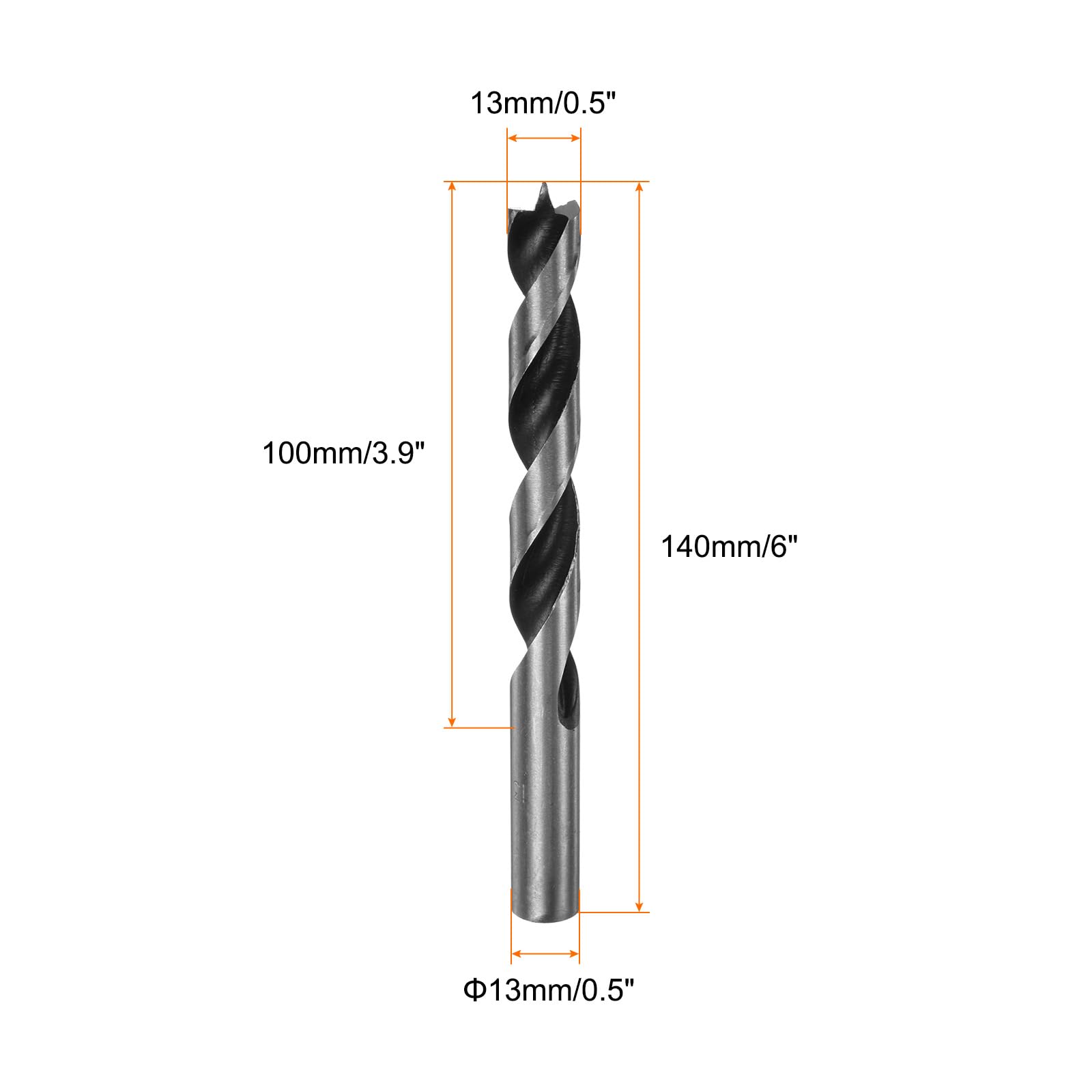 Punta Trapano Brad Point 12mm Per Legno - Punta Elicoidale Per Falegnameria, Lunghezza 140mm - Foto 10