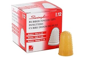 Swingline - Rubber Finger Tips, Size 11 1/2, Medium, Amber (12/Pack)
