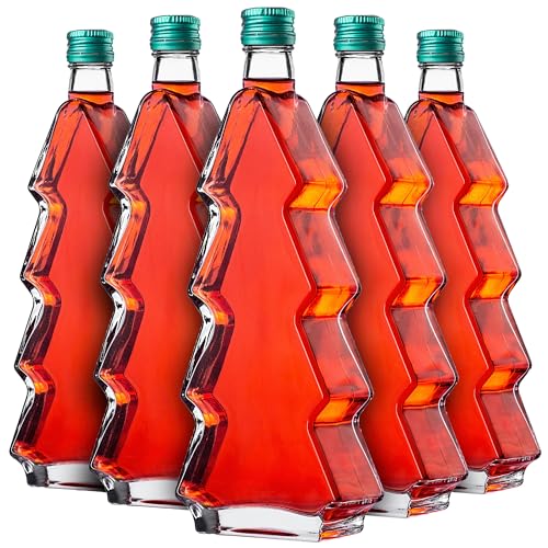 KADAX 5er Set Glasflaschen 500ml mit Schraubverschluss – Leere Flaschen zum Befüllen für Saft, Likör, Öl, Essig & Sirup… – Ansicht 1