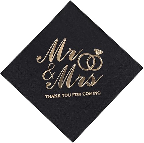 Paquete de 100 servilletas de cóctel de papel con diseño dorado, cena formal, aniversario, servilletas de boda para mesas, habitaciones de