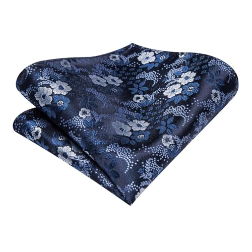 Image of Hi-Tie 70 inches Ties for Men Silk Extra Long Necktie and Pocket Square Cufflinks Set Men Big and Tall Tie Business