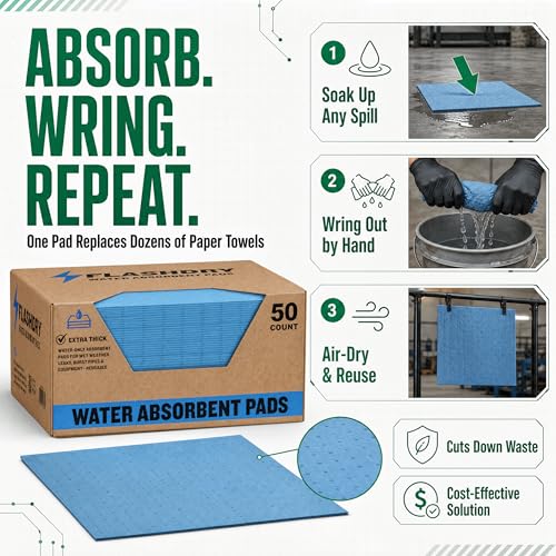 Image of FLASHDRY Water Absorbent Pads, Reusable Pads, 17.5 inchx13.5 inch, 150 Count