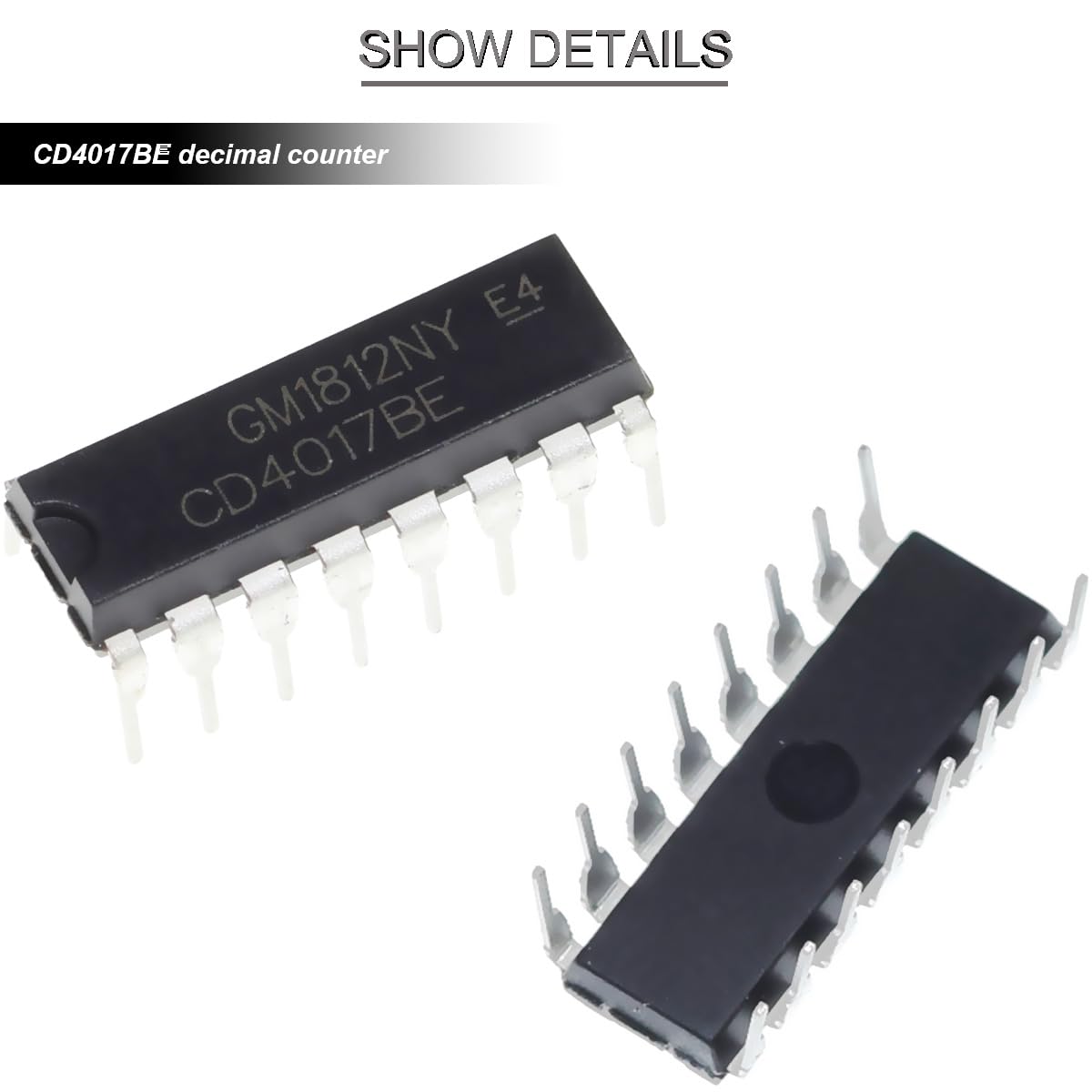 20 piezas CD4017BE CD4017 CMOS Contador de décadas con 20 salidas decodificadas Adaptador de enchufe de chip, para HEF4017BP TC4017BP DIP-16 CD4017 CD4017B HCF4017BE