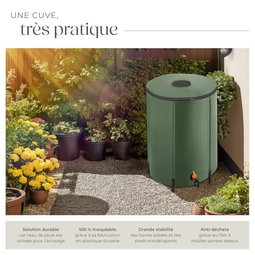 Cuve eau de pluie résistante aux intempéries tectake, réservoir 250L durable - 4