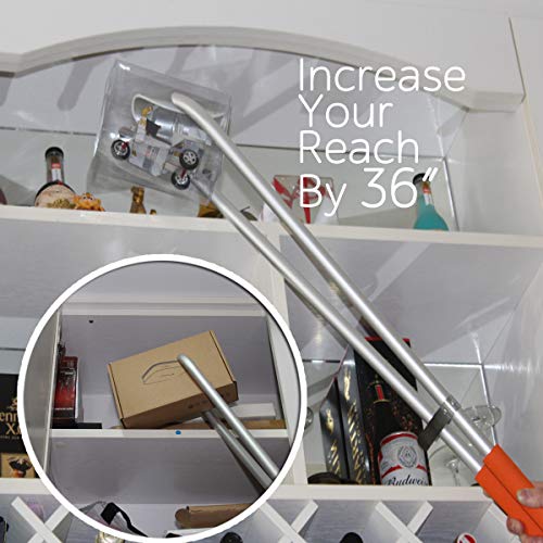 ejg 3634 long trash amp garbage picker grabber lightweight aluminium amp rustproof litter pick up stick trash tong reaching assist tool reacher tool for elderly garden nabber plogging orange