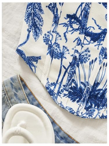 Floerns Girl's Floral Print Sleeveless Tank Top Asymmetrical Hem Boho Camisole Tops4