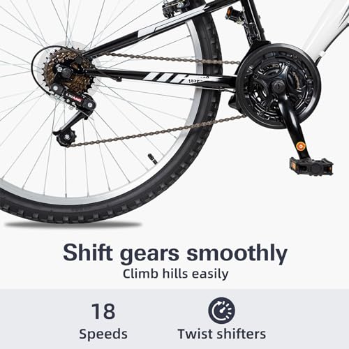WEIZE Mountain Bike, 26/27.5 inch Outdoor Cycling Bike,18-Speed/High-Carbon Steel/Dual Full Suspension, Adjustable Ergonomic Seat for Men Women Adult, MTB Bicycle with Suspension Fork,Sleek Colors