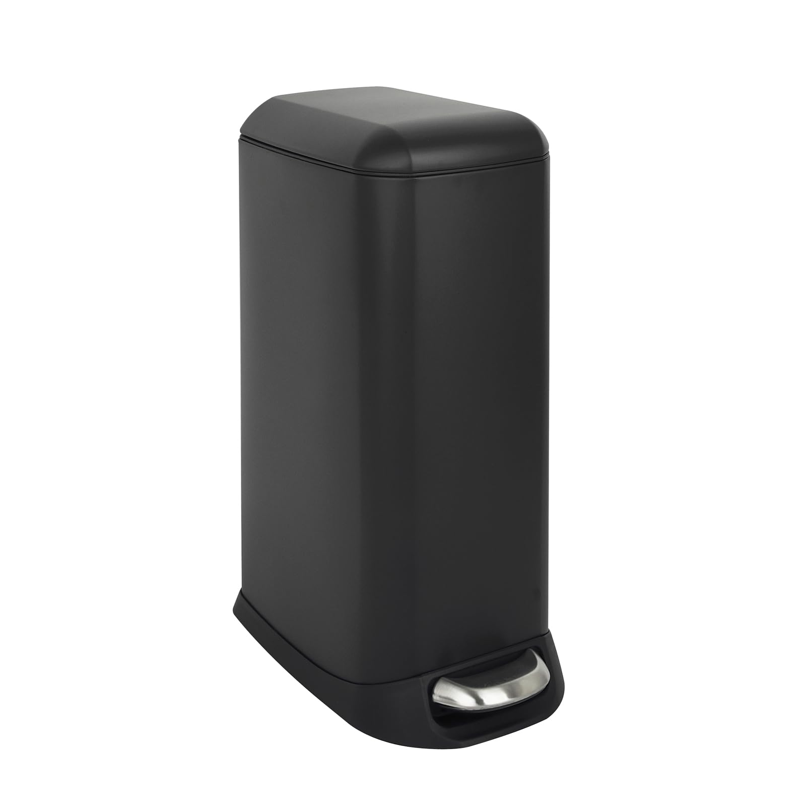 SVITA TS20 Mülleimer Treteimer 20l Kunststoff Softclose-Deckel rechteckig Schwarz
