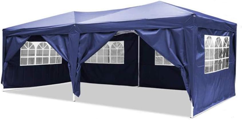 LAYXCanopy Party Outdoor Gazebo, Heavy Duty Tent Marquee for Outdoor Wedding Garden with Side Panels, Fully Waterproof,Blue (3X6m)