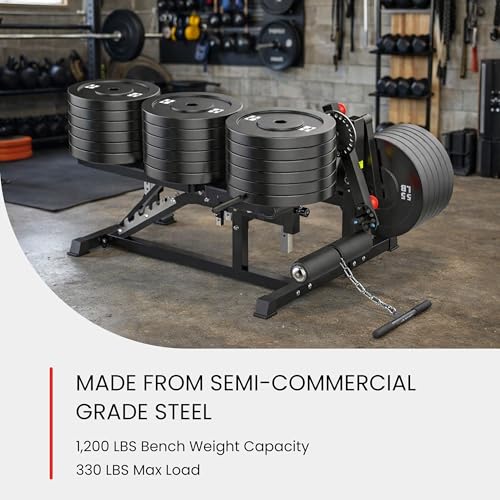 Image of Finer Form GLX Adjustable Weight Bench with Leg Extension and Curl Machine, Total Body Bench for Home Gym, Great for Bench Press, Sit Ups, Preacher Curl, Hip Thrusts and Other Plate-Loaded Exercises