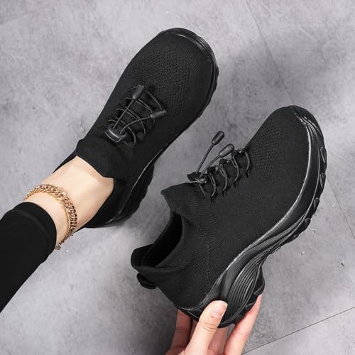 Comfortable Breathable Women Walking Shoes Unisex Orthopedic Shoes Comfortable Stretch Air Cushion Slip on Trainers Athletic Walking Trainers Thick Bottom Sock Sneakers4