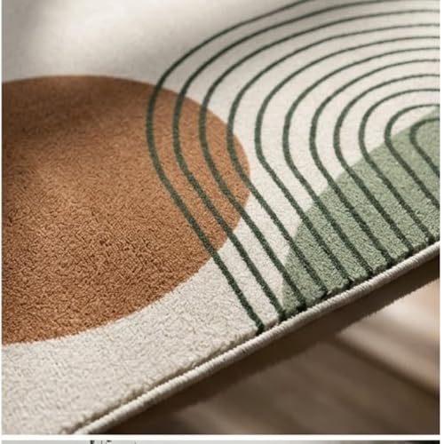 Image of HOMETHREADS Modern Light Luxury 5x7 Feet Area Rug | 11mm Thick Soft Anti-Fatigue Cushioned Carpet with Non-Slip Backing for Living Room, Bedroom, Studio, Lounge & Entrance (U Green, 210x160cm)