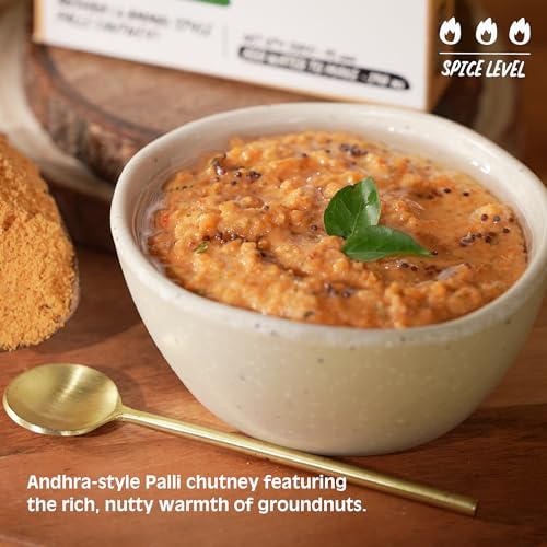 Image of Chutnefy Peanut Chutney | 250g Freeze-Dried Instant Dry Mix | Just Add Water to Make 15+ Servings (800 g) | 0% Preservatives or Additives