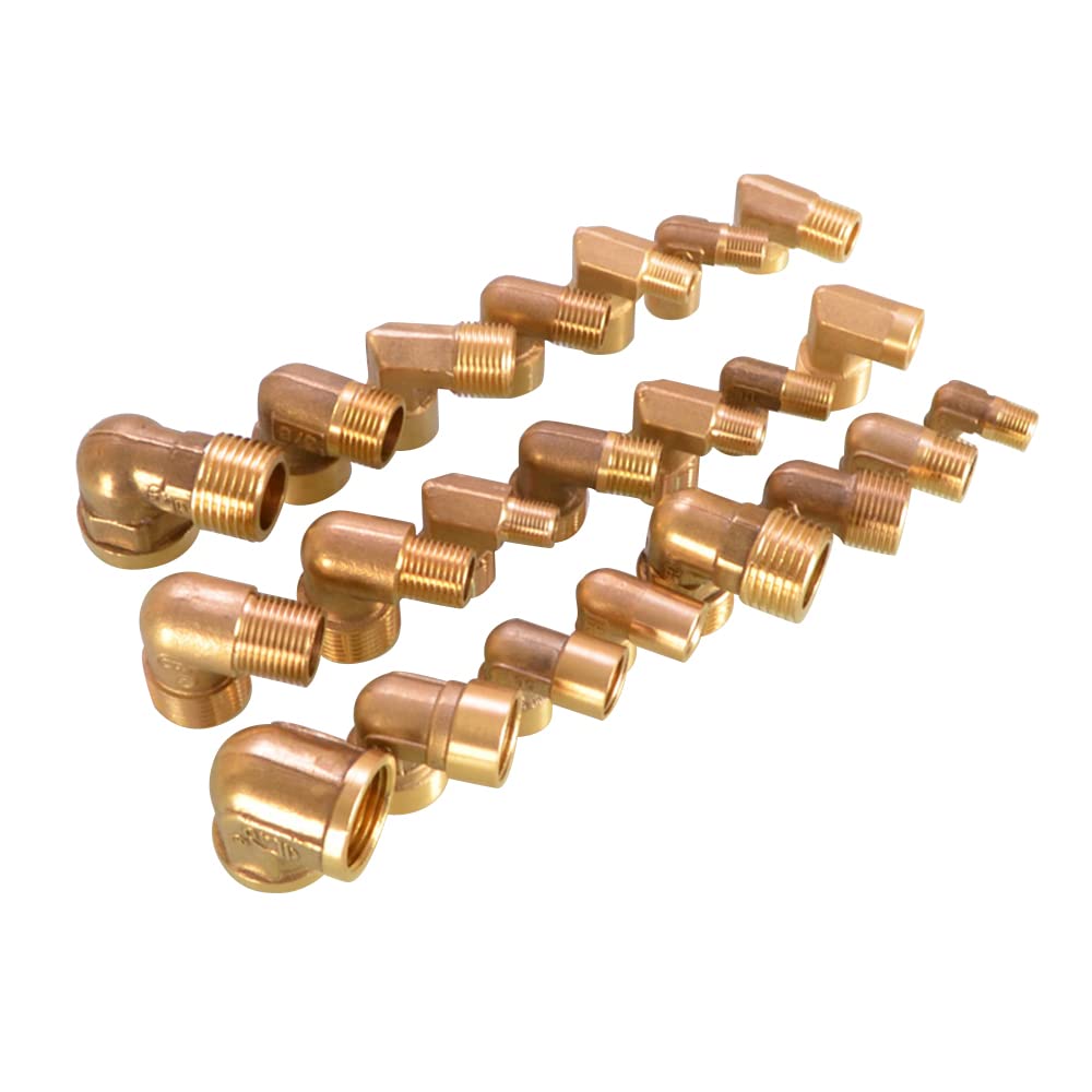 Raccordi Idraulici Raccordo A Gomito 90° In Ottone - 1/4" NPT Maschio/femmina Per Tubi Raccordo Angolo Ottone Idraulica - Foto 7