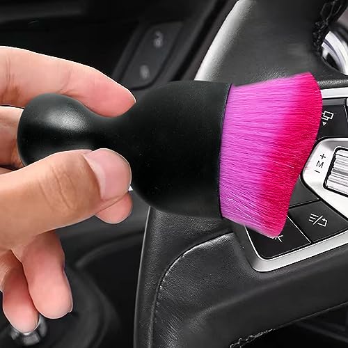 Image of AOCISKA Car Interior Detailing Brush,Soft Bristle Cleaning Brush Car Detailing Brush Dusting Brush,Car Interior Cleaning Tool,Auto Detail Brush Car Dash Duster Brush (Black&Double Purple)
