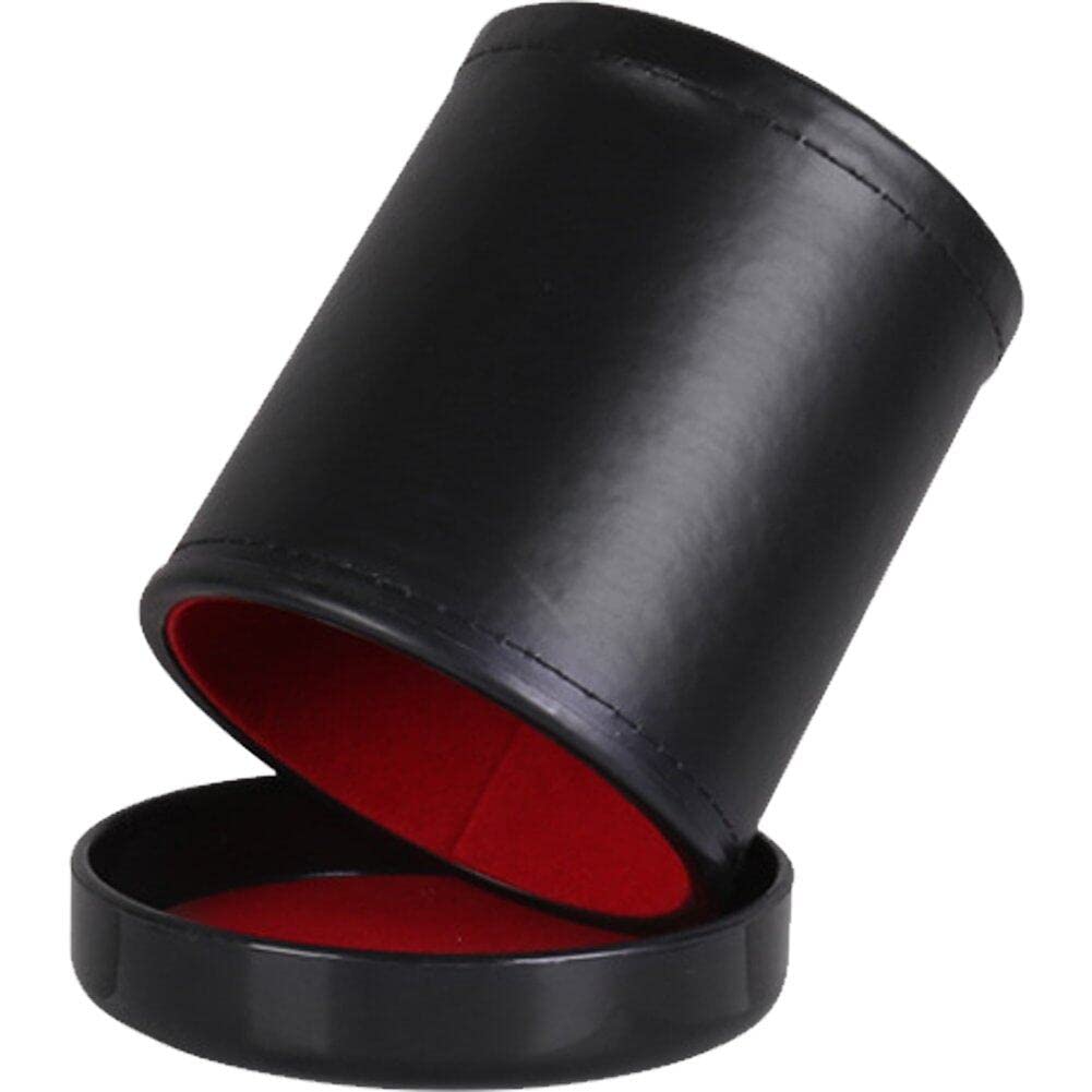 Lpitoy Leather Dice Cup with Lid, Red Interior for Shaking, Use for Liars Dice Board Games