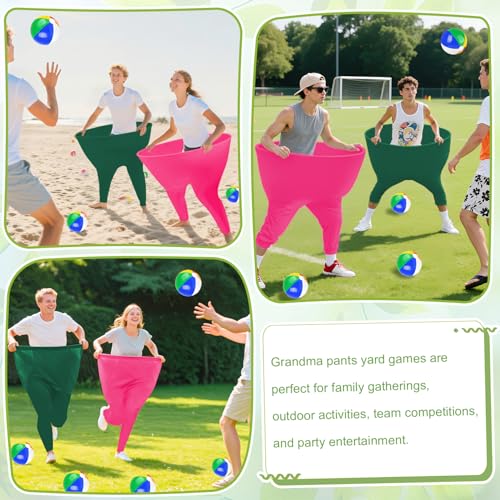 Image of Granny Pants Yard Game,2pcs Granny Pants Outdoor Game for Adults and Family with 8 Bouncy Balls & 1 Air Pump (Random Colors),Granny Pants Game for BBQ, Beach & Backyard Parties