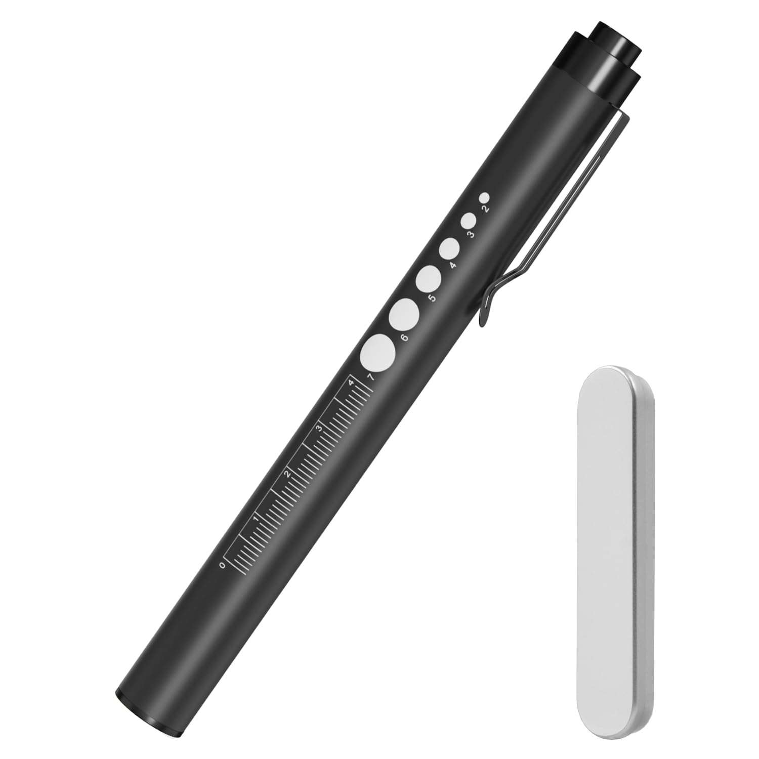 メディケン(MEDIKEN) ペン ライト ペン型ライト【メディケン新傑作】ノック式ボタン 暖色光/白色光2つの発光色 Type-C充電式 急速充電 長時間点灯 小型・最軽量 瞳孔計付＆クリップ付き 収納ケース付き検査用 夜勤用 瞳孔用 口腔内を見る用 眼・耳・鼻・咽喉・歯科検査などに適用 (ブラック)