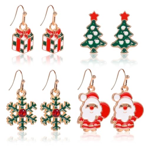 🎁 【Regalo perfetto】questi orecchini natalizi sono più di un semplice accessorio alla moda; portano con sé il calore e le benedizioni delle festività natalizie. Ideali come regalo di Natale e di Capodanno per mamma, sorella, figlia, fidanzata, moglie e amiche.