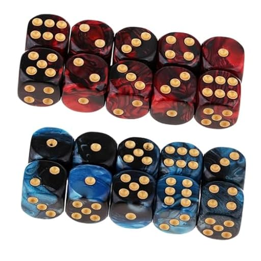 AEKZOX 20 Piezas Dados de 6 Caras 16mm Acrílico para Juegos de Mesa Negro Rojo Azul | Ya disponible en tu tienda friki favorita! En mundofriki.es!