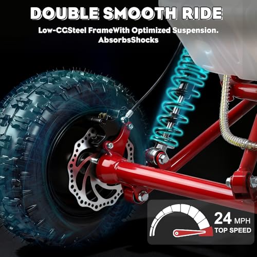 Image of Gas Powered Go Kart, 1700W Go Kart for Adults & Kids with Premium Steel Tubular Frame, 2 Stroke Off-Road Kart with 6'' Tires Featuring 2.5L Tank,Hydraulic /Rear Disc Brake, 25MPH