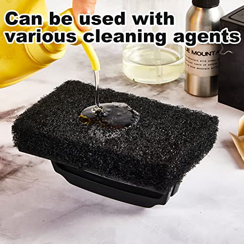 6 Pcs Screen Printing Scrub Pad With Black Handle Screen Print Ink Scrub Brush Chemical Resistant Scrub Cleaner Screen Printing Supplies For Degreasing Reclaiming Mesh Frames Silkscreen Ink Remover #TOP6