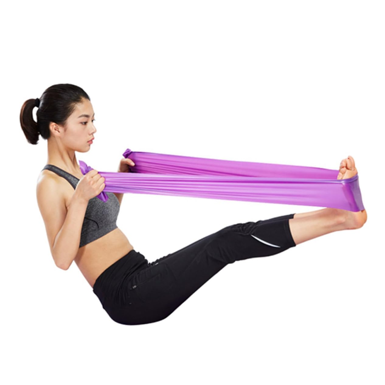 VICASKY 9 Fasce Elastiche Resistenza per Yoga Fitness e Stretching Cinghie Allenamento Antiscivolo per Migliorare Flessibilità e Colori Blu Rosa