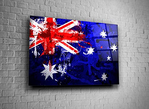 Genericc Australia Flag Patriotic Print Glass Wall Art Tempered Glass Luxury Gift #TOP1
