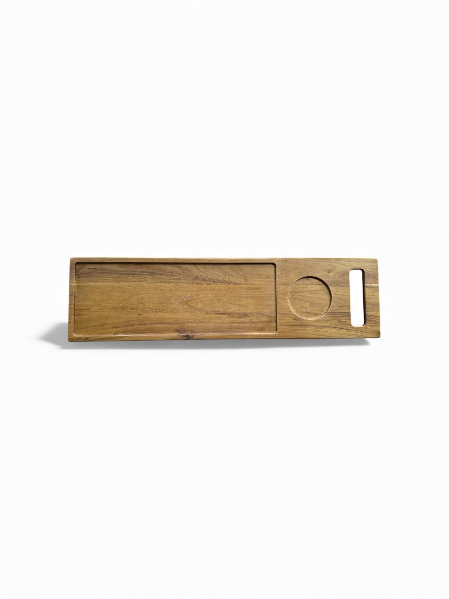 Zeek Bandeja para bañera de madera natural maciza, bandeja para servir embutidos, regalo de inauguración de la casa