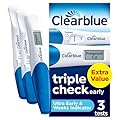 Clearblue Pacchetto combinato di data e controllo triplo ultra precoce del test di gravidanza, risultati di 6 giorni (barre visive) che ti dicono quante settimane (barra digitale), kit da 3