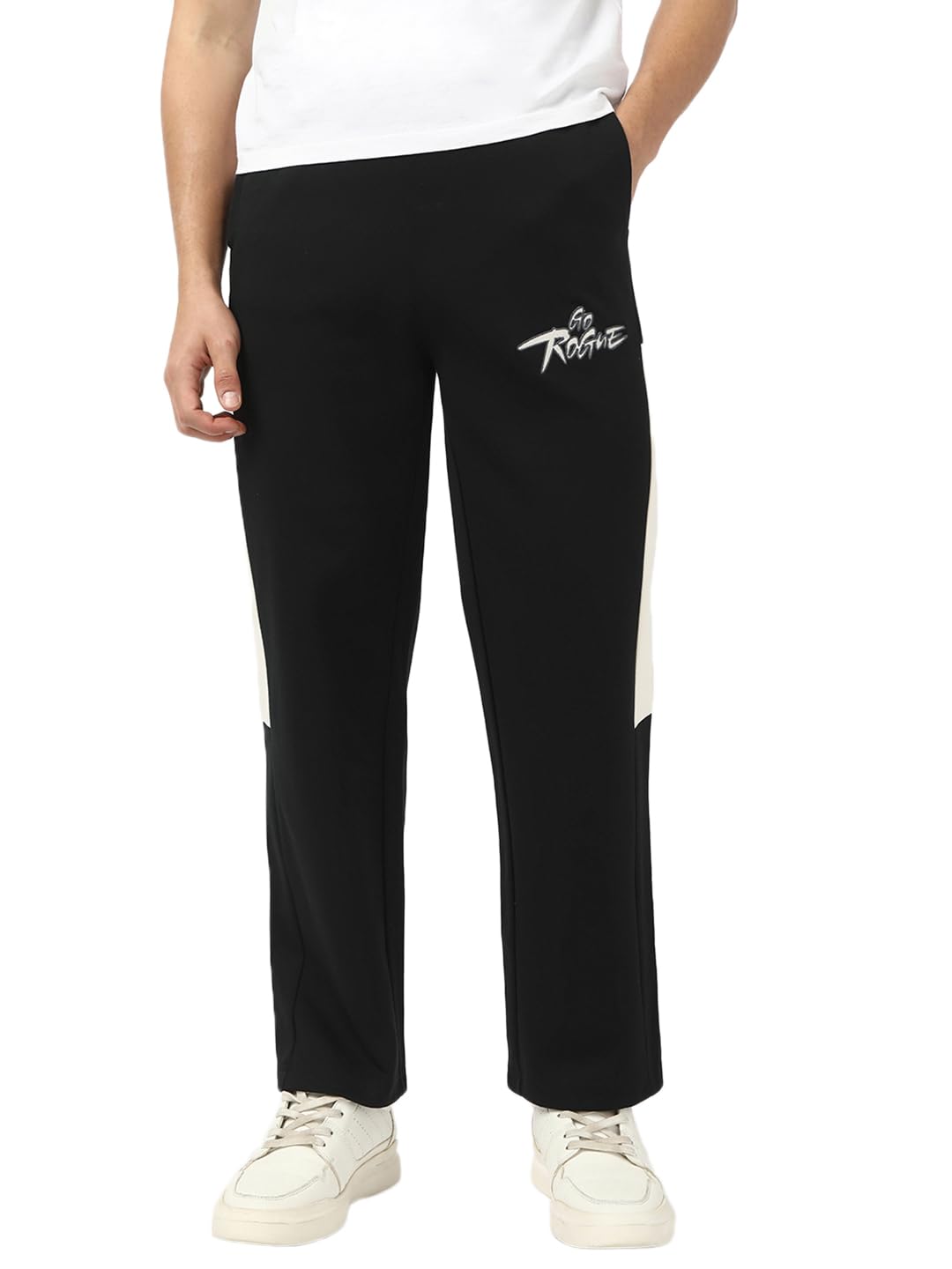 bewakoof Men's Color Block Oversized Fit Poly Cotton Track Pant-picture-34