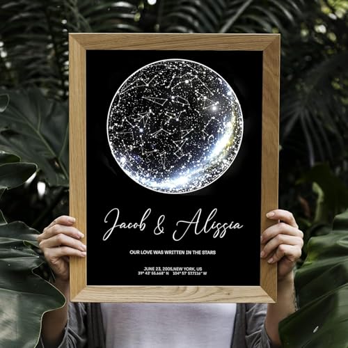 Stampa su tela con mappa stellare, poster personalizzato, mappa stellare