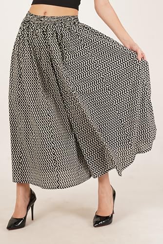 Image of COTLAND Fashions Jaipuri Cotton Printed Flared Palazzo Pants for Women