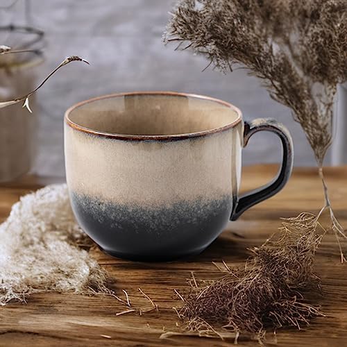 ZPPLD Large Coffee Mug,400ml Ceramics Coffee Cup,Earthenware Mugs,Stoneware Cup,Stoneware Coffees Mugs,Tea Mugs,Porcelain Mug,Cappuccino Cups,Capacity Cups for Office and Home Gift and Present - Image 4