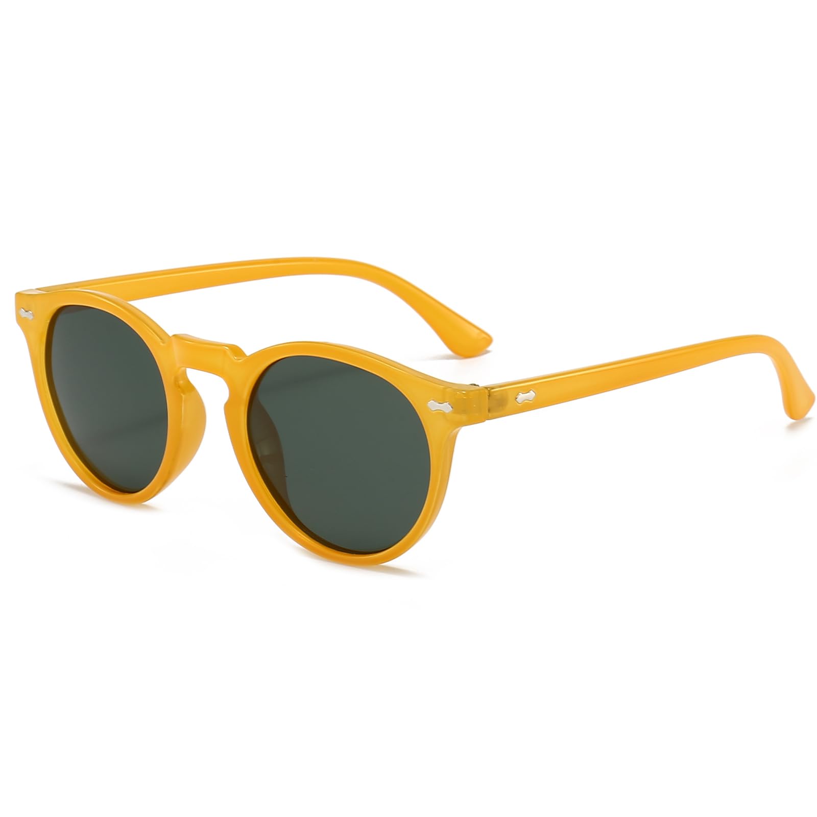 YAMEIZE Gafas de sol Polarizadas para Mujer Hombre-Redondo Vintage Retro Lentes Tintadas Clásicas Protección UV400 Unisex Gafas de Sol