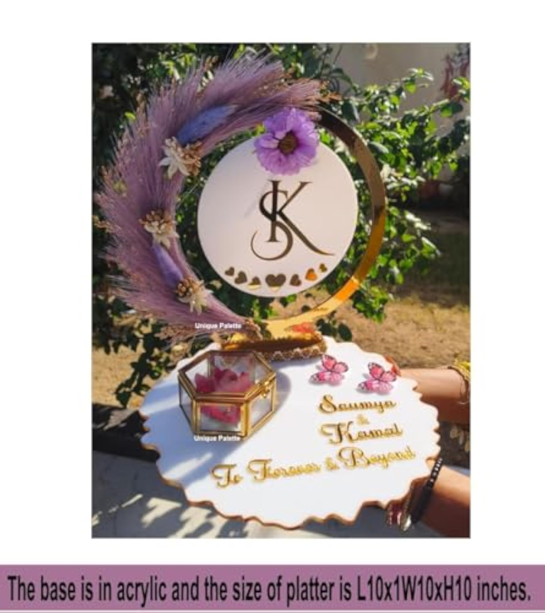 Personalized Acrylic Engagement Wedding Ring Platter