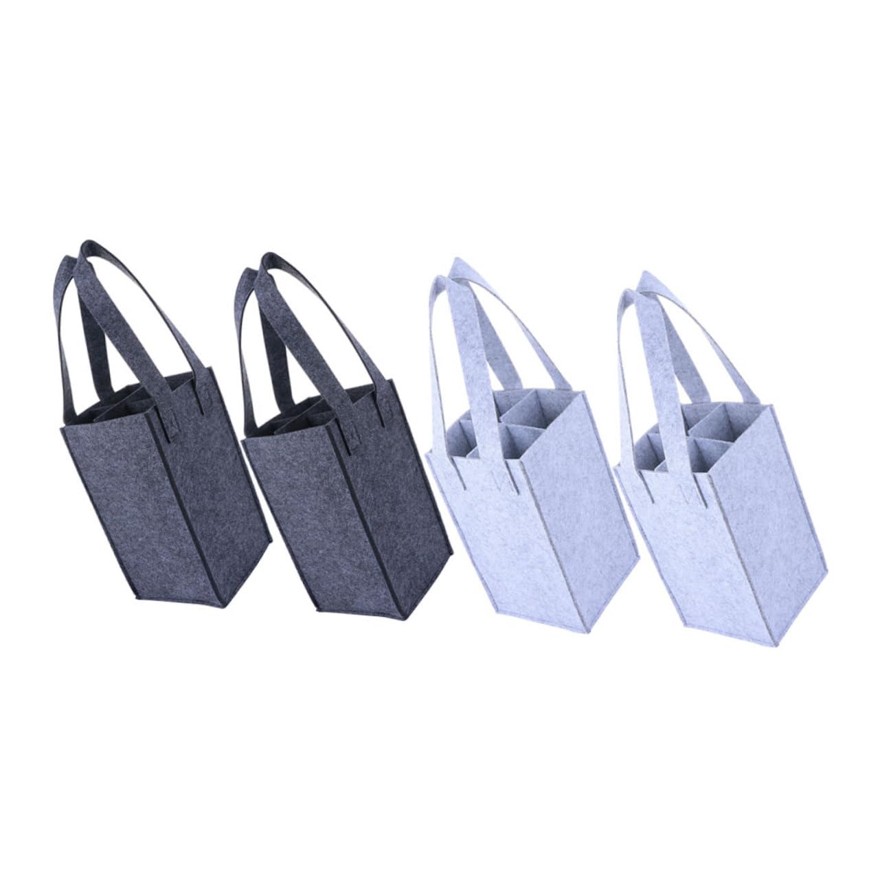 Luxshiny Bolsa para Botellas de Vino de Fieltro, 4 Piezas, Asa