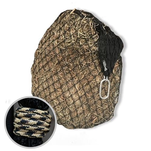 hay chix Hay Net for Horses | Slow Feed Hay Bag Feeder | Marine-Grade UV Treated Nylon | Holds 4-6 Flakes | Half Bale Net (1 3/4