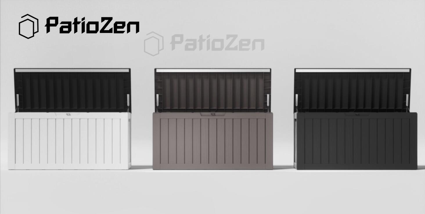Amazon.com : PatioZen 90 Gallon Resin Deck Box, Lockable Patio