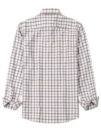 LucMatton Men's Lightweight Gingham Dress Shirt Casual Business Slim Fit Long Sleeve Button Down Shirts with Pocket2