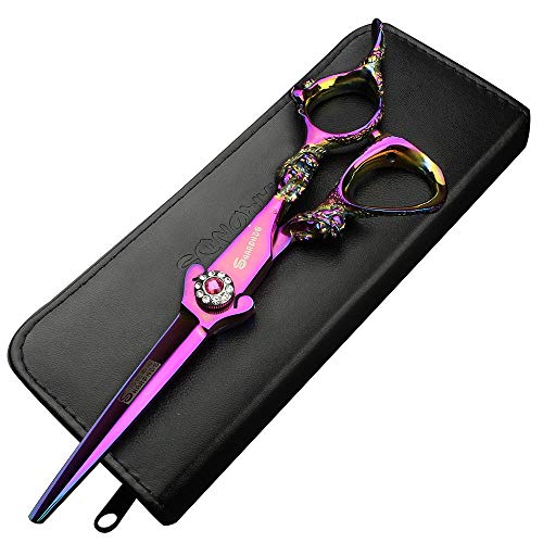 Ciseaux à cheveux violets 15,2 cm pour couper et diluer sans effort