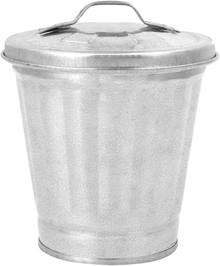 Toddmomy Mini Desktop Trash Can with Lid Tiny Garbage Can Metal Rubbish