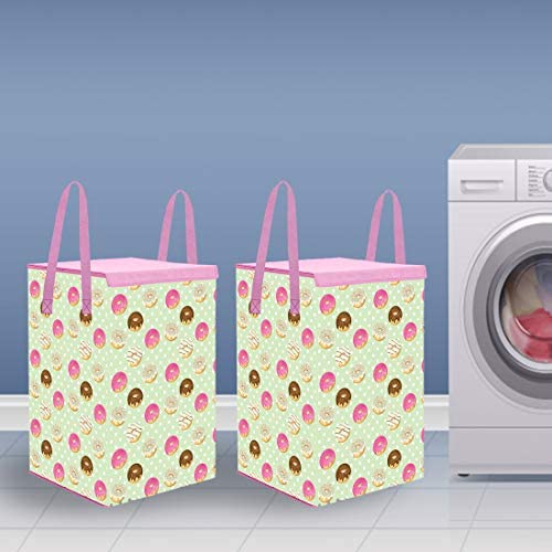 PrettyKrafts L1113 Laundry Basket for Clothes with lid & Handles (Set