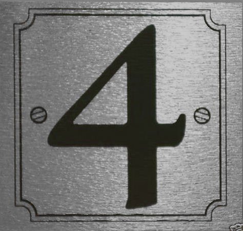 eCobblereCobbler Silver Stick On Door Numbers 0 To 9 - Number 4