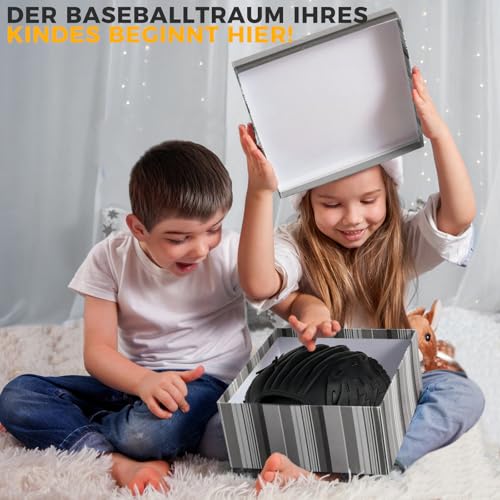 LeapBeast Rechte Hand Baseball Handschuhe, Softball Handschuhe mit 1 Ball, Erwachsenen Baseball Training Wettbewerb Handschuh Verdicken Dauerhaft Softballhandschuhe (Schwarz, 12.5)