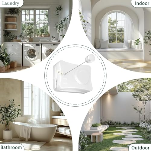 Image of Retractable Cloth line for Drying Clothes Indoor,Heavy Duty Double Cloth Drying Rope for Balcony,Wall Mounted Cloth Drying Stand Laundry Clothesline Adjustable Washing Line 13.8 Ft Wire (Big)