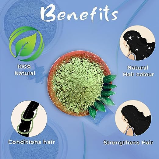 Miniatura 6 de BSY Kit combinado de color de cabello en polvo índigo orgánico y polvo de henna, agente de coloración natural para el cabello, 16 onzas cada uno