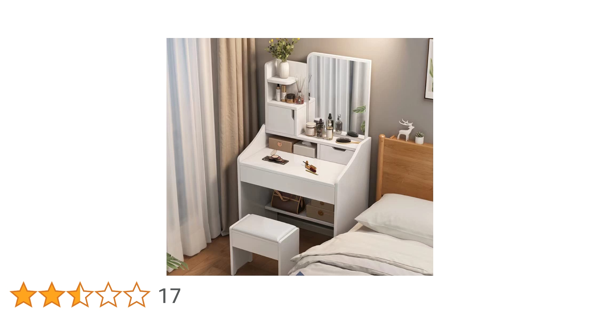 Amazon｜UKewei ドレッサー 化粧台 鏡台 ドレッサー コンパクト 白