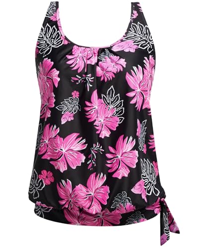 Image of Yonique Womens Blouson Tankini Top Only Loose Fit Swim Top No Bottom Modest Swimsuit